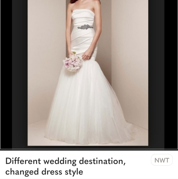 NWT..Vera Wang Asymmetrical Wedding Dress, Mikado, Fitnflare, - Picture 1 of 9